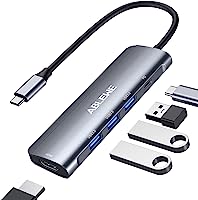 USB C Hub, ABLEWE USB C to HDMI Multiport Adapter, Thunderbolt 3 to HDMI Hub with 4K HDMI, 3*USB 3.0 and 100W PD...