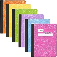 Mead Composition Book, 6 Pack of Wide Ruled Composition Notebooks, Wide Rule paper, 100 sheets (200 Pages), Pastel Color...