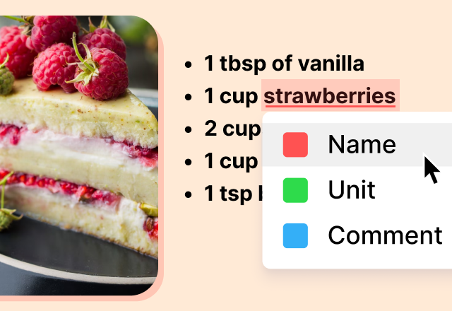 template card: Recipe Ingredient Entity Recognition 