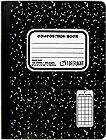 Top Flight Sewn Marble Composition Book, Black/White, Quad Rule, 4 Squares per Inch, 9.75 x 7.5 Inches, 100 Sheets (41320)