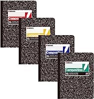 KAISA Composition Notebooks, Wide Ruled, 9-3/4" x 7-1/2", Black Marble Covers Composition Notepads Journal Notebooks 100...